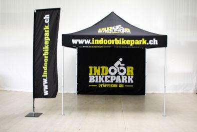 Faltzelt 3x3m für Indoorbikepark Schweiz