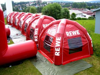 Aufblasbare Zelte 4x4m für Rewe