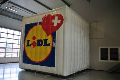Werbewürfel 5x5x5 Meter LIDL Swiss