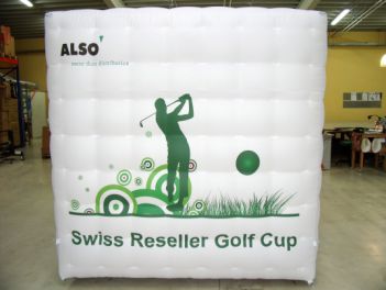 Werbewürfel für Swiss Reseller Golf Cup 3x3x3m