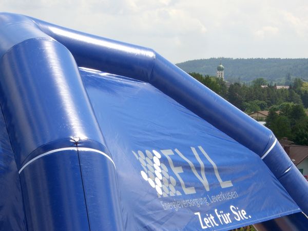 Eventzelt Air 8x8 für EVL und Sportpark Leverkusen hergestellt